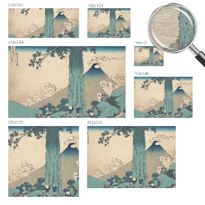 Papel mural con patrón decorativo con un paisaje de montaña