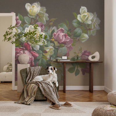 Mural de pared con estampado hermoso con un diseño de elegancia floral