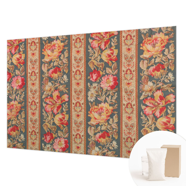 Papel mural texturado decorativo con estampado de flores coloridas