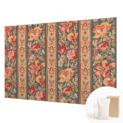 Papel mural texturado decorativo con estampado de flores coloridas