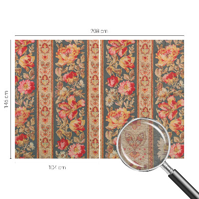 Papel mural texturado decorativo con estampado de flores coloridas