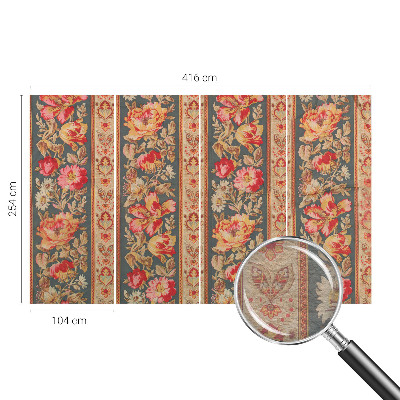 Papel mural texturado decorativo con estampado de flores coloridas