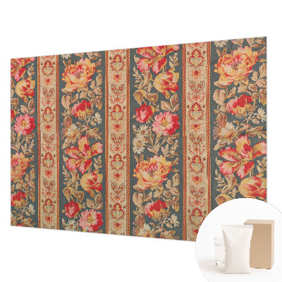 Papel mural texturado decorativo con estampado de flores coloridas