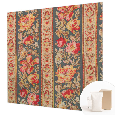 Papel mural texturado decorativo con estampado de flores coloridas