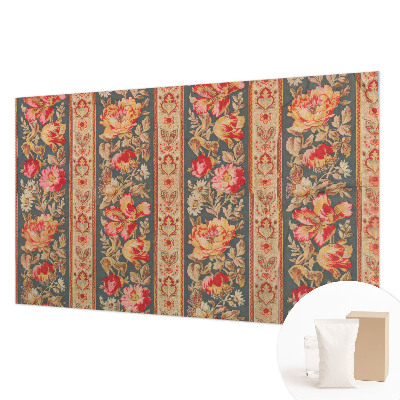 Papel mural texturado decorativo con estampado de flores coloridas