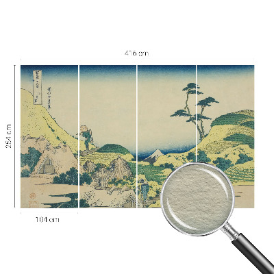 Papel mural con patrón decorativo con diseño de paisaje rural