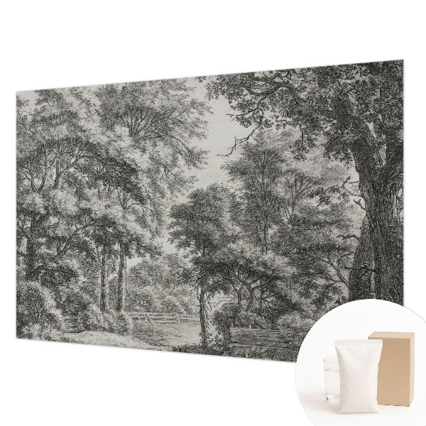 Fotomural decorativo para cabecero de cama con un paisaje forestal