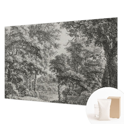 Fotomural decorativo para cabecero de cama con un paisaje forestal
