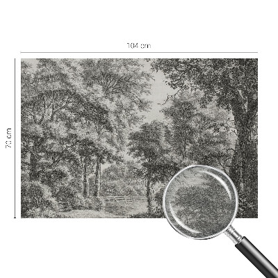 Fotomural decorativo para cabecero de cama con un paisaje forestal