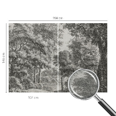 Fotomural decorativo para cabecero de cama con un paisaje forestal