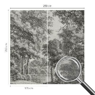 Fotomural decorativo para cabecero de cama con un paisaje forestal