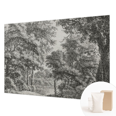 Fotomural decorativo para cabecero de cama con un paisaje forestal