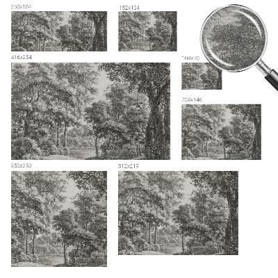 Fotomural decorativo para cabecero de cama con un paisaje forestal