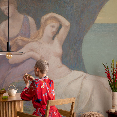 Mural de pared con estampado hermoso con una escena costera