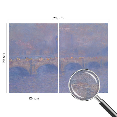 Mural decorativo con diseño de puente azul