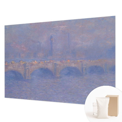 Mural decorativo con diseño de puente azul