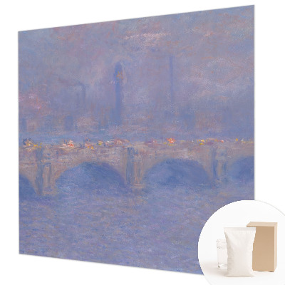 Mural decorativo con diseño de puente azul