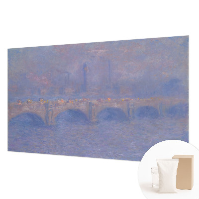 Mural decorativo con diseño de puente azul