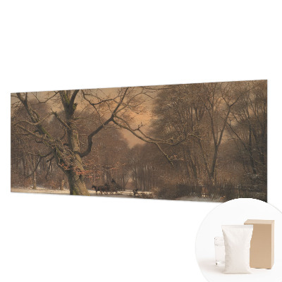 Papel mural texturado decorativo con diseño de paisaje invernal