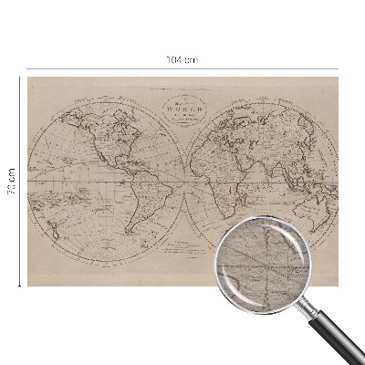 Mural decorativo con un mapa antiguo
