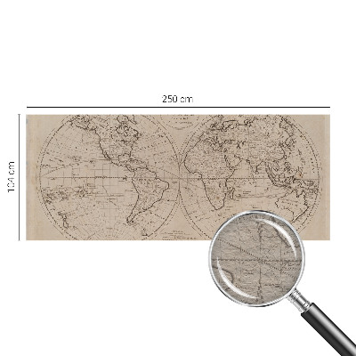 Mural decorativo con un mapa antiguo