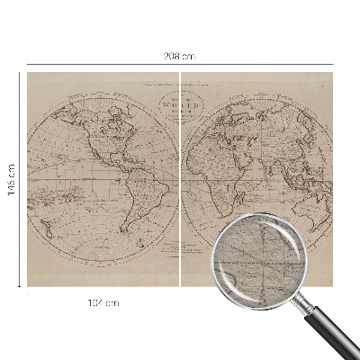 Mural decorativo con un mapa antiguo