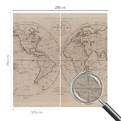 Mural decorativo con un mapa antiguo