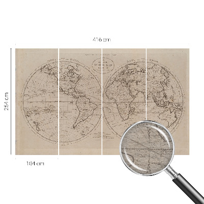 Mural decorativo con un mapa antiguo