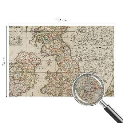 Fotomural decorativo para cabecero de cama con diseño de mapa antiguo