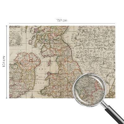 Fotomural decorativo para cabecero de cama con diseño de mapa antiguo
