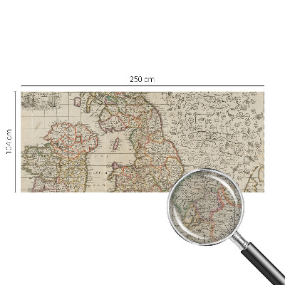 Fotomural decorativo para cabecero de cama con diseño de mapa antiguo