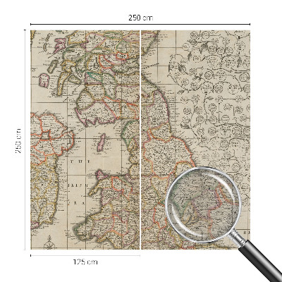 Fotomural decorativo para cabecero de cama con diseño de mapa antiguo