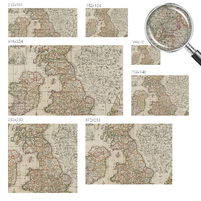 Fotomural decorativo para cabecero de cama con diseño de mapa antiguo
