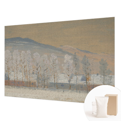 Papel mural texturado decorativo con un paisaje invernal