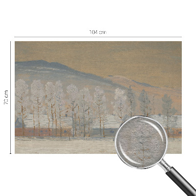 Papel mural texturado decorativo con un paisaje invernal
