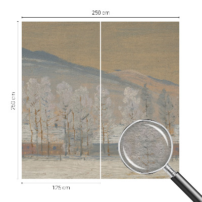 Papel mural texturado decorativo con un paisaje invernal