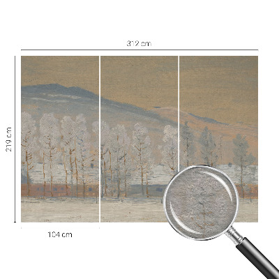 Papel mural texturado decorativo con un paisaje invernal