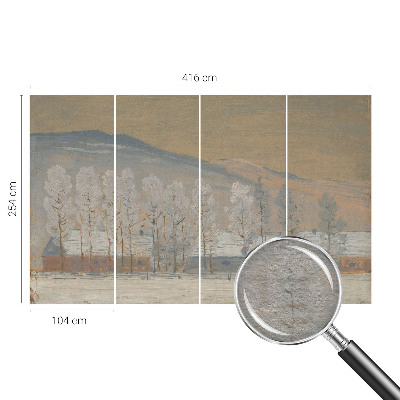 Papel mural texturado decorativo con un paisaje invernal