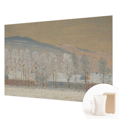 Papel mural texturado decorativo con un paisaje invernal