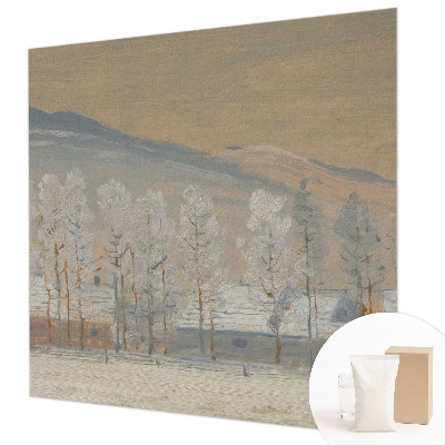 Papel mural texturado decorativo con un paisaje invernal