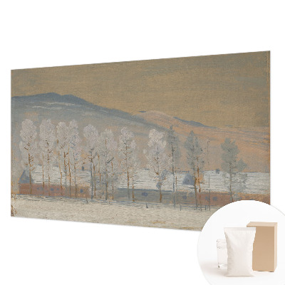 Papel mural texturado decorativo con un paisaje invernal
