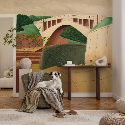 Mural de pared con estampado hermoso con un paisaje tranquilo