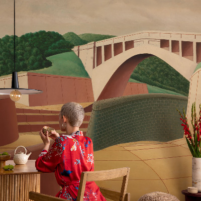 Mural de pared con estampado hermoso con un paisaje tranquilo
