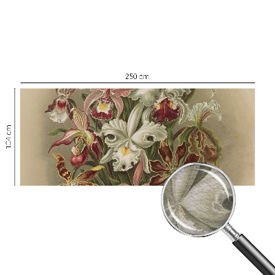 Fotomural decorativo para cabecero de cama con un motivo de elegancia floral para dormitorio