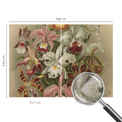 Fotomural decorativo para cabecero de cama con un motivo de elegancia floral para dormitorio