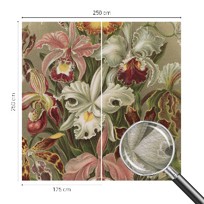 Fotomural decorativo para cabecero de cama con un motivo de elegancia floral para dormitorio