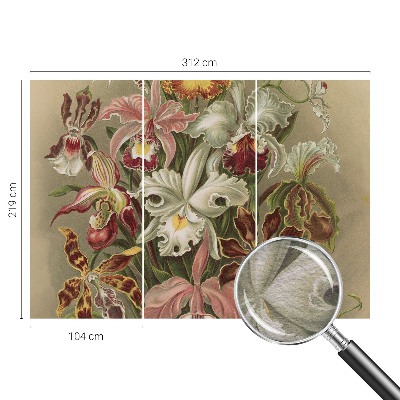 Fotomural decorativo para cabecero de cama con un motivo de elegancia floral para dormitorio