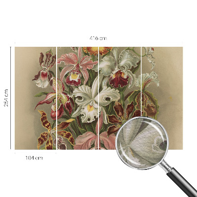 Fotomural decorativo para cabecero de cama con un motivo de elegancia floral para dormitorio