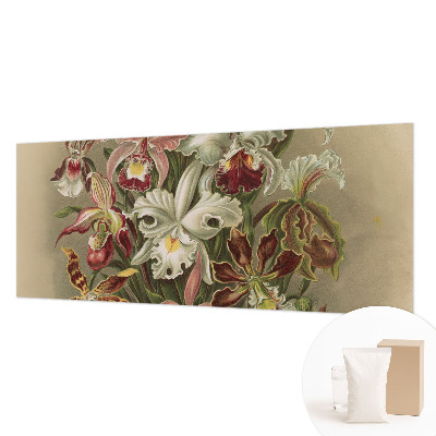 Fotomural decorativo para cabecero de cama con un motivo de elegancia floral para dormitorio