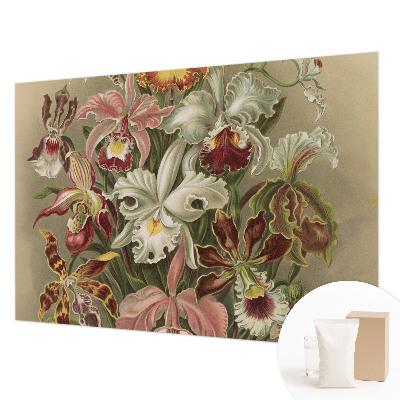 Fotomural decorativo para cabecero de cama con un motivo de elegancia floral para dormitorio